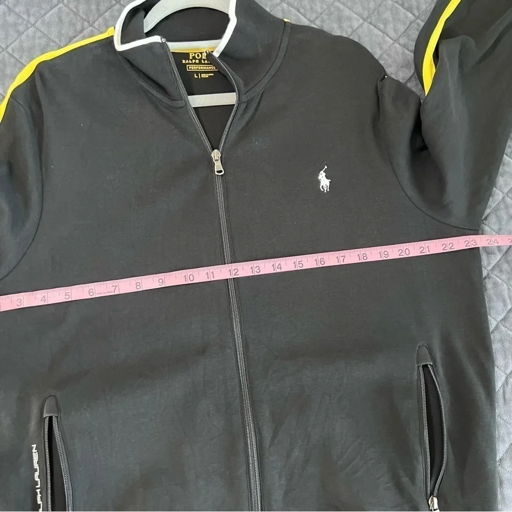 Polo Ralph Lauren Sweater Men Large Performance Black Zip Up Jacket G